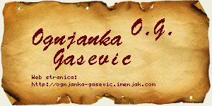 Ognjanka Gašević vizit kartica